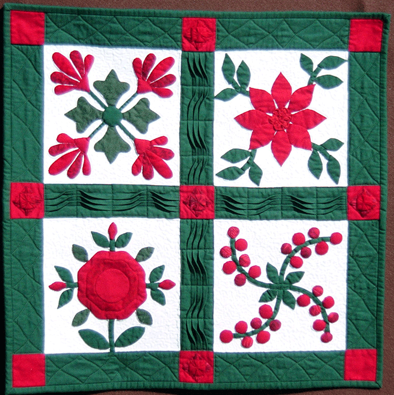 Red & Green Applique Wall Quilt