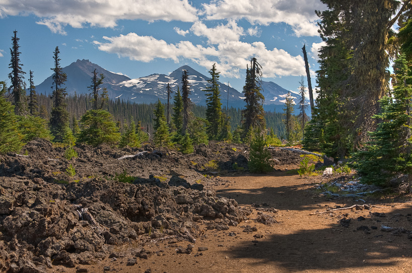 Three Sisters and Lava Field